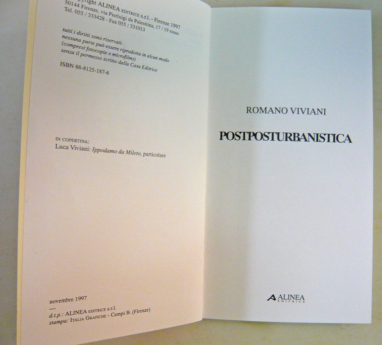Romano Viviani,POSTPOST URBANISTICA,1997 Alinea[architettura
