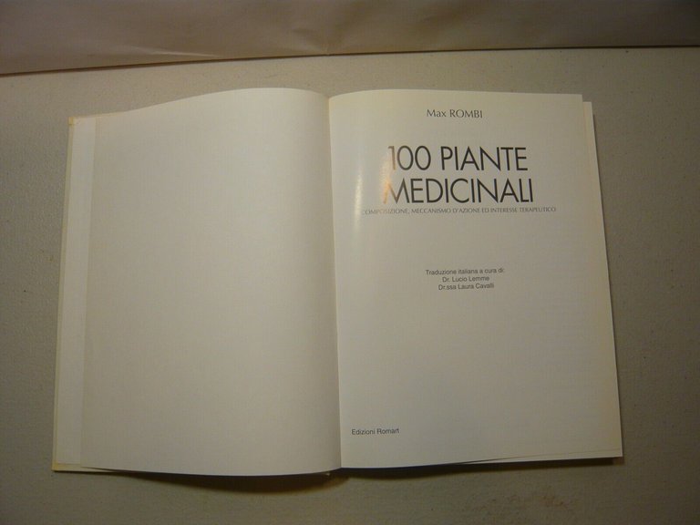 Rombi,100 PIANTE MEDICINALI,Edizioni Romart, 1993[interesse terapeutico
