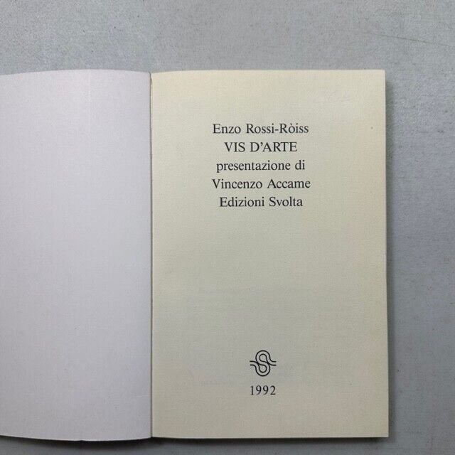 Rossi-Rois,VIS D’ARTE, Ed.Svolta,1992[Vincenzo Accame,Maurice Henry,Bruno Pulga