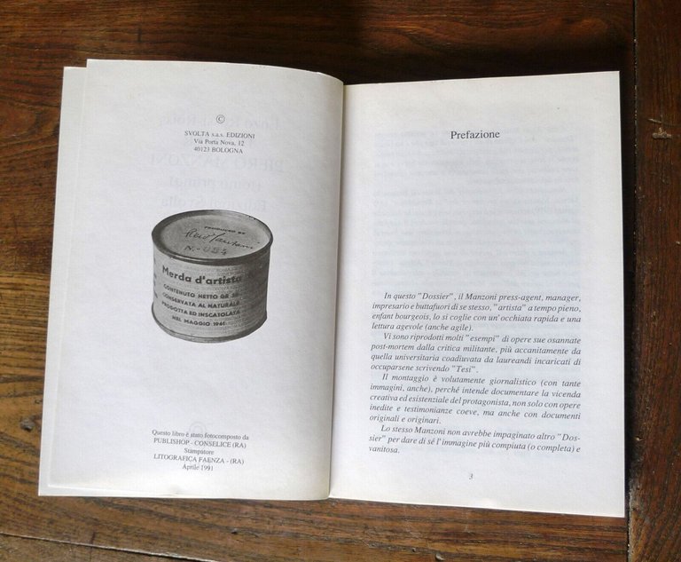 Rossi-Ròiss,DOSSIER PIERO MANZONI,1991 Svolta[arte contemporanea,LIVRE DE MERDRE