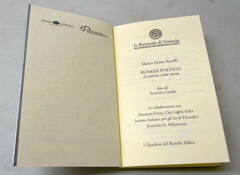 Rotelli,BUNKER POETICO.La poesia come opera,2001 I Quaderni del Battello Ebbro