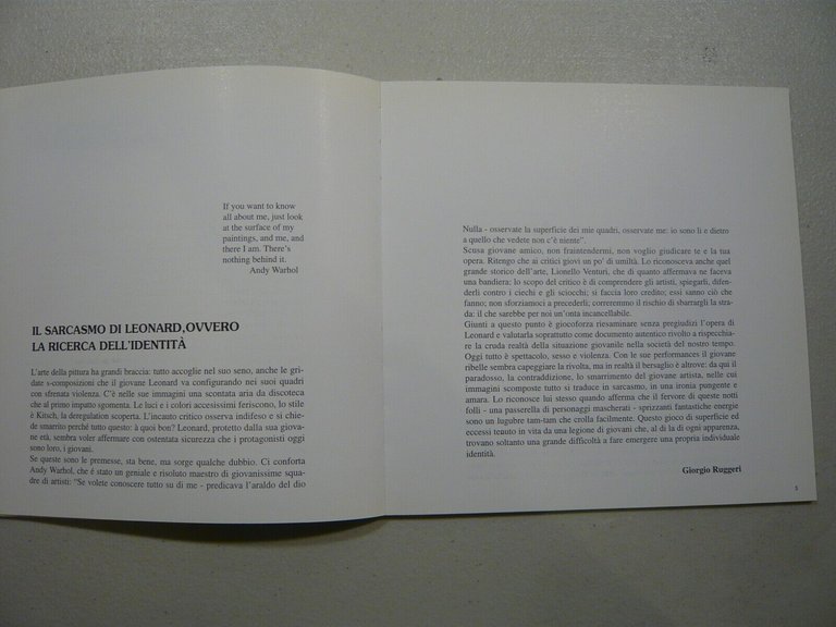 Ruggeri, LEONARD leonhard, 1996[catalogo mostra, arte, Galleria Cavalieri