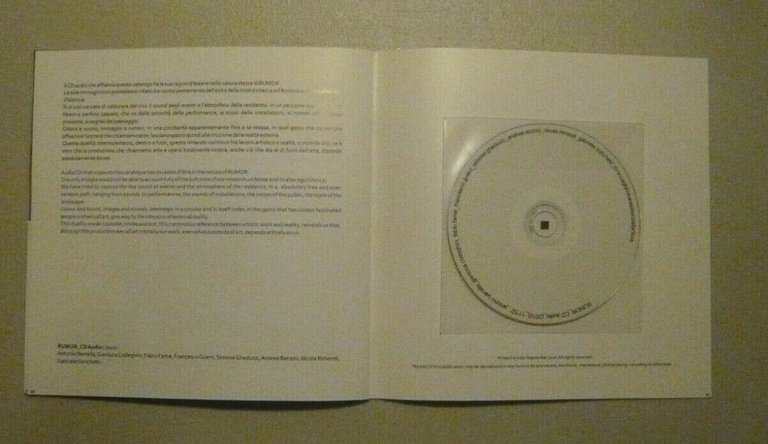 RUMOR ROCCAGLORIOSA,2010[catalogo d'arte,Andrea Renzini,Antonio Barrella,Farnè