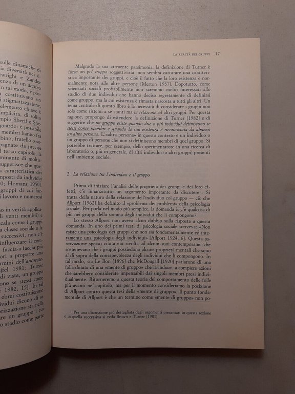 Rupert Brown, PSICOLOGIA SOCIALE DEI GRUPPI, Il Mulino 1990