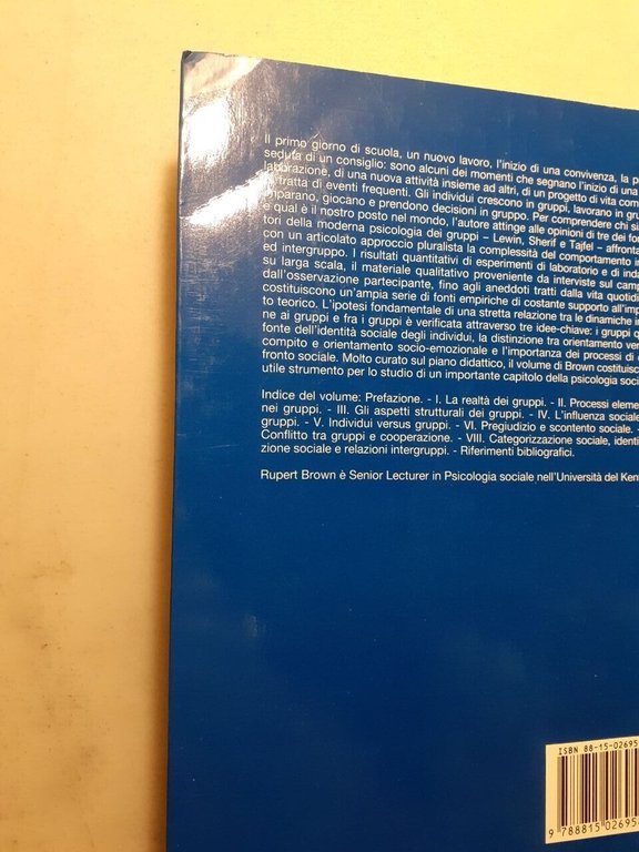 Rupert Brown, PSICOLOGIA SOCIALE DEI GRUPPI, Il Mulino 1990
