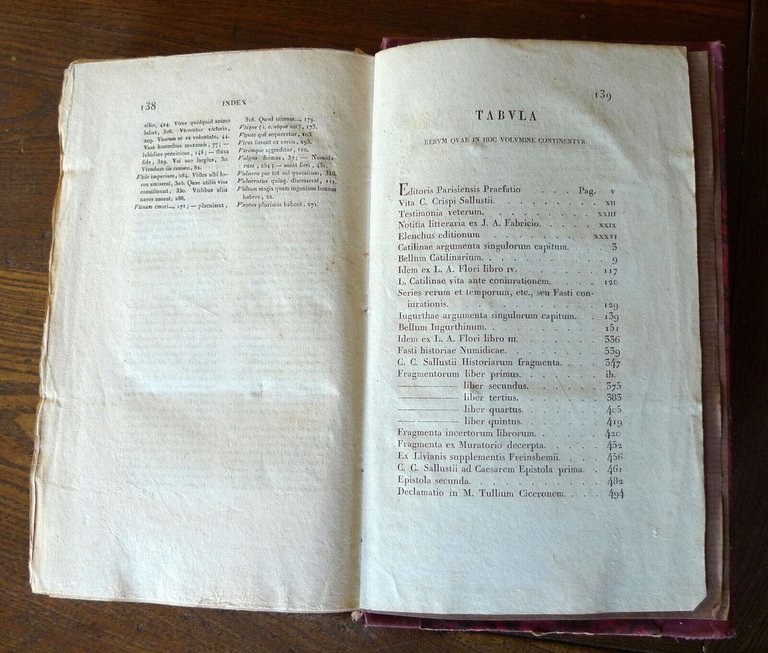 Sallustio,C.CRISPI SALLUSTII OPERA QUAE EXSTANT OMNIA,1827 Pomba[STORIA ROMANA