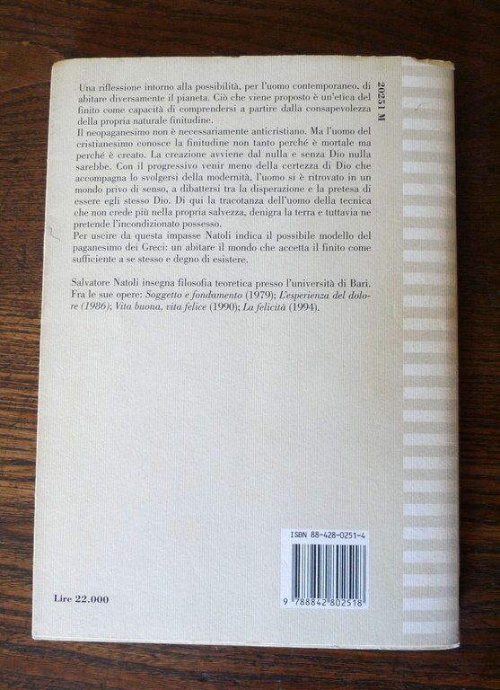 Salvatore Natoli,I NUOVI PAGANI,1995 il Saggiatore[neopaganesimo,filosofia