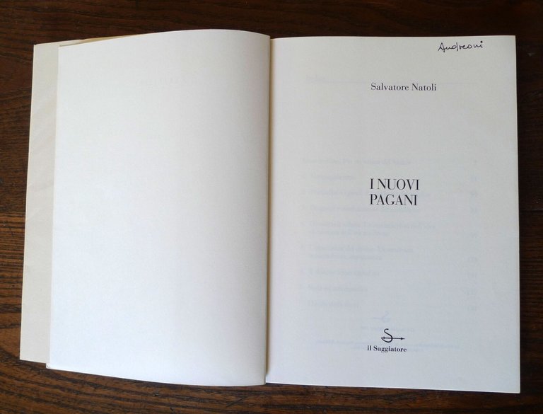 Salvatore Natoli,I NUOVI PAGANI,1995 il Saggiatore[neopaganesimo,filosofia