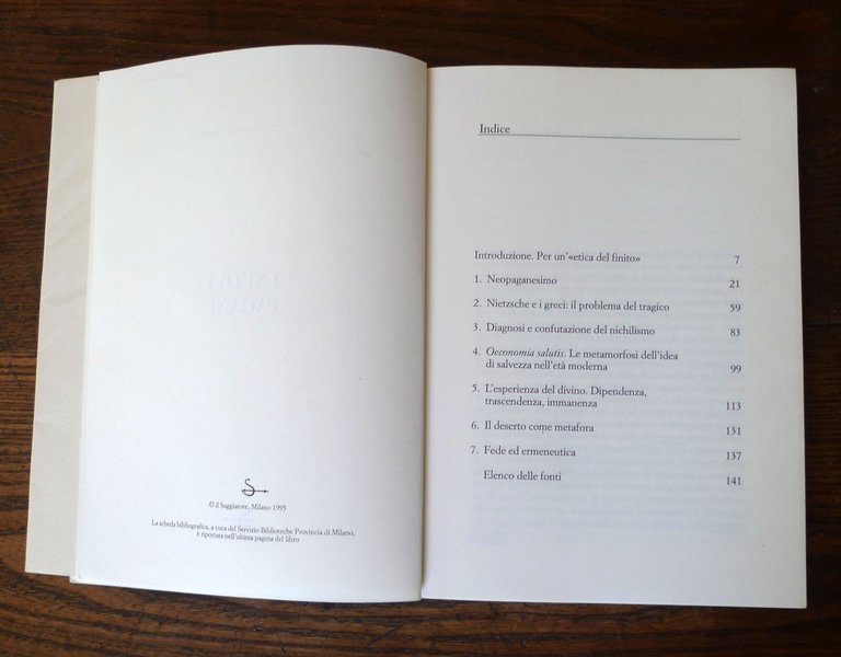 Salvatore Natoli,I NUOVI PAGANI,1995 il Saggiatore[neopaganesimo,filosofia
