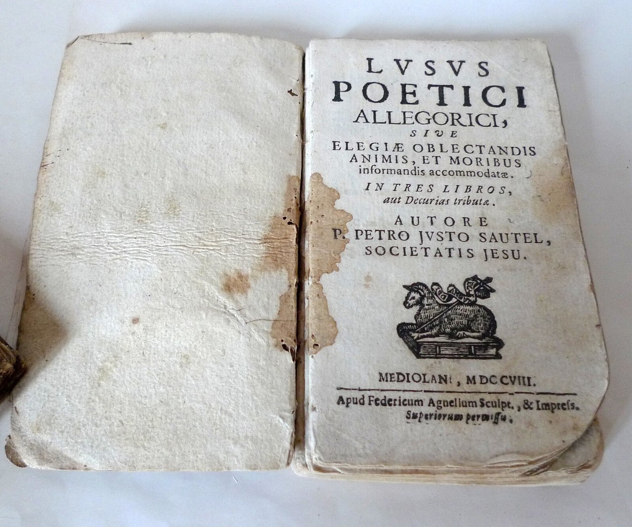 Sautel,LUSUS POETICI ALLEGORICI,1708 Federico Agnelli,Milano[poesia,latino