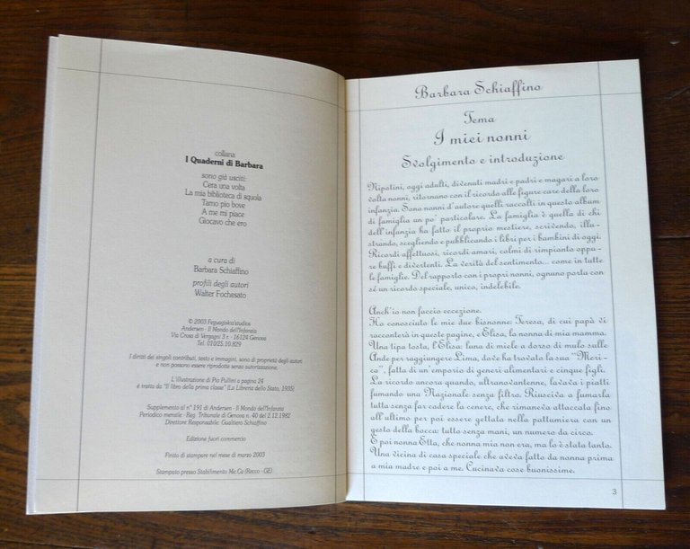 Schiaffino/Fochesato,I MIEI NONNI,2003 Feguagiskia[libri per ragazzi