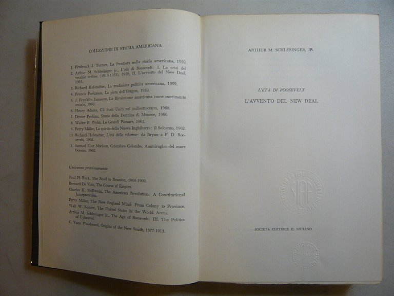Schlesinger,L'ETA DI ROOSEVELT,Bologna,1963
