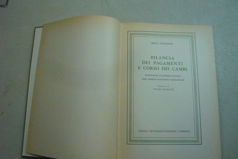 Schneider,BILANCIA DEI PAGAMENTI E CORSO DEI CAMBI,1970[economia