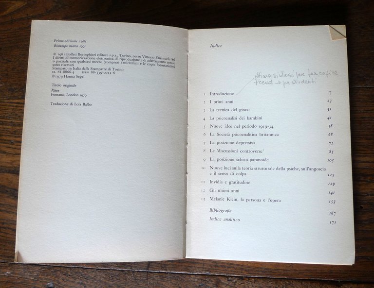 Segal,MELANIE KLEIN,1991/LA PSICOANALISI DEI BAMBINI,1988/Kristeva,2006 | Immagine Gallery 6