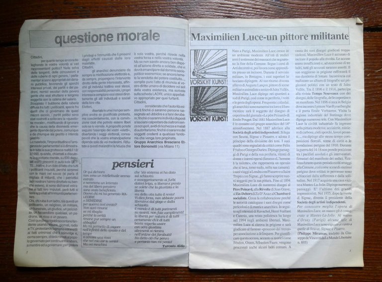 SEME ANARCHICO n.16 1993.Rivista Bimestrale[ANARCHIA,OLOCAUSTO,Faurisson | Immagine Gallery 2