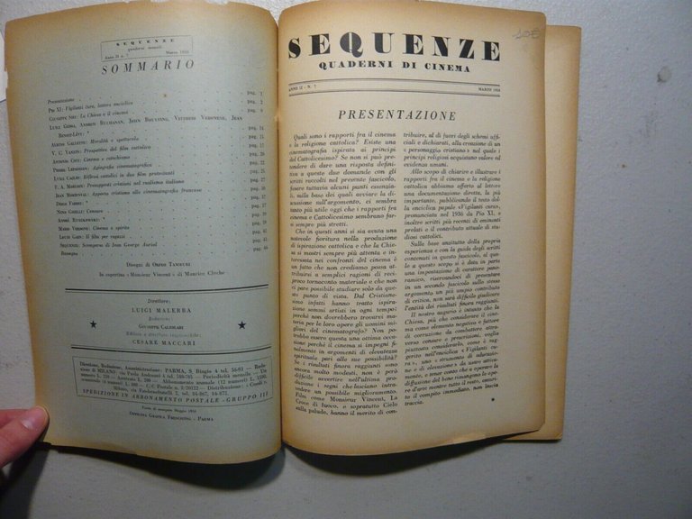 Sequenze n. 7, 1950. CINEMA E CATTOLICESIMO, Cesare Maccari editore
