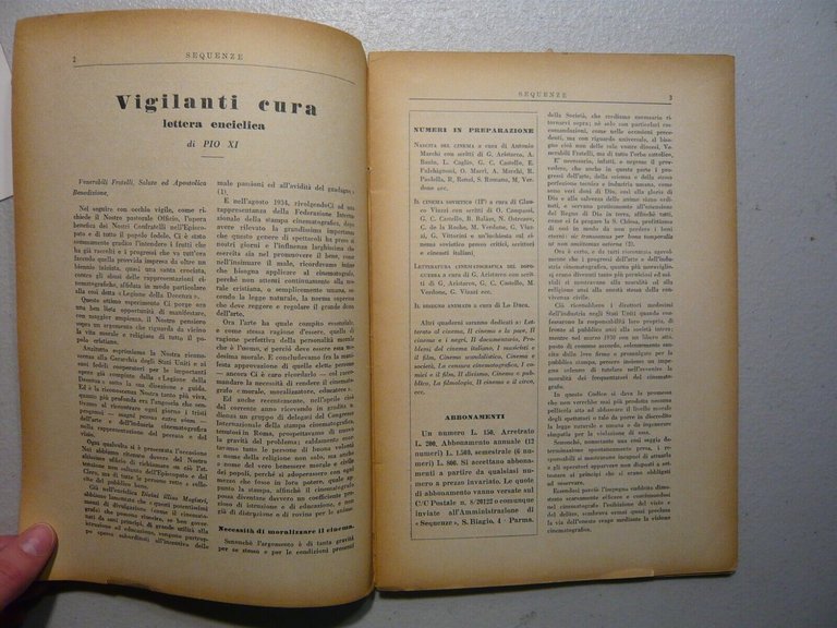 Sequenze n. 7, 1950. CINEMA E CATTOLICESIMO, Cesare Maccari editore