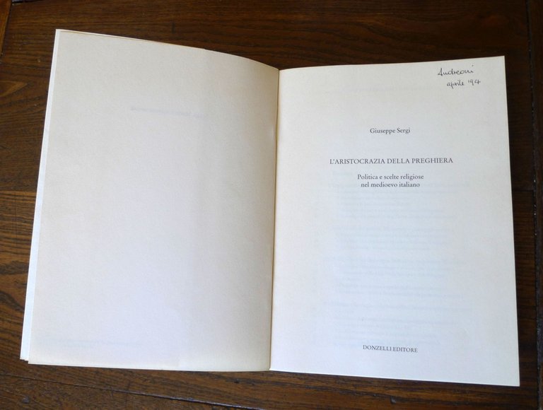 Sergi,L'ARISTOCRAZIA DELLA PREGHIERA,1994 Donzelli[storia,medioevo,monasteri