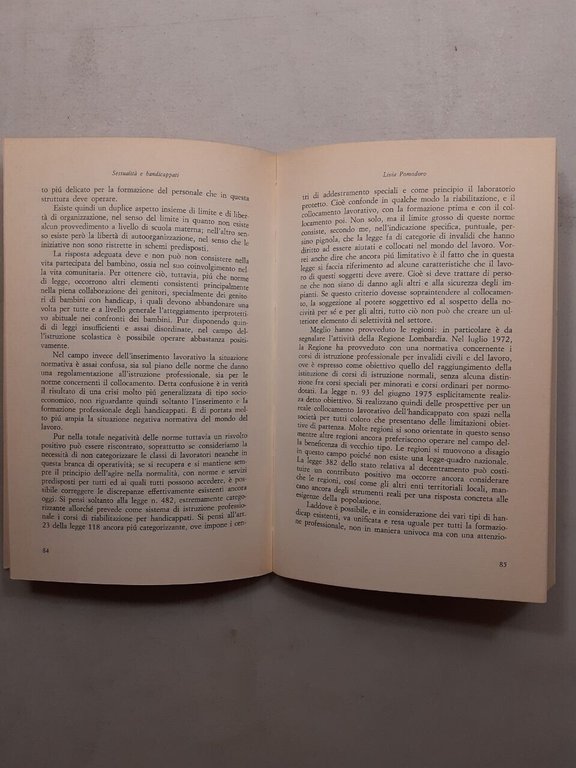 SESSUALITA E HANDICCAPPATI,Feltrinelli 1978[atti convegno Milano,Tessari