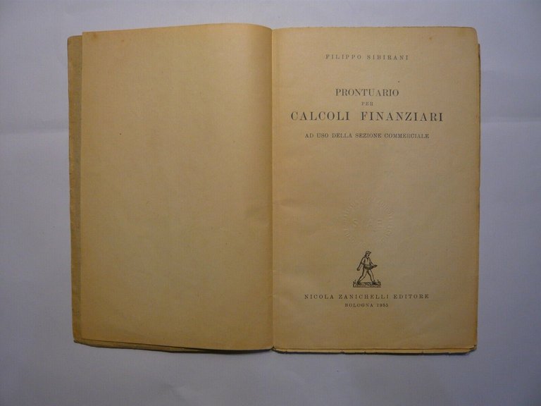 Siberiani PRONTUARIO PER CALCOLI FINANZIARI,1955[economia contabilità