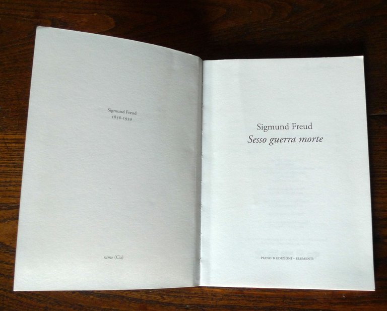 Sigmund Freud,SESSO GUERRA MORTE,2011 Piano B[psicologia