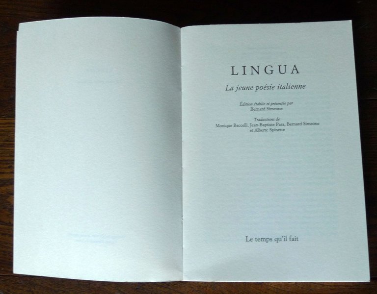 Simeone,LINGUA.LA JEUNE POÉSIE ITALIENNE,1995[poesia italiana contemporanea