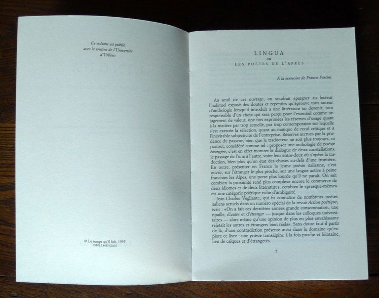 Simeone,LINGUA.LA JEUNE POÉSIE ITALIENNE,1995[poesia italiana contemporanea