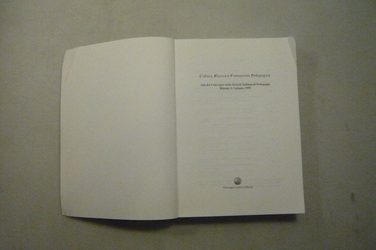 Siped ,CULTURA, RICERCA E FORMAZIONE PEDAGOGICA,1996[Atti del convegno