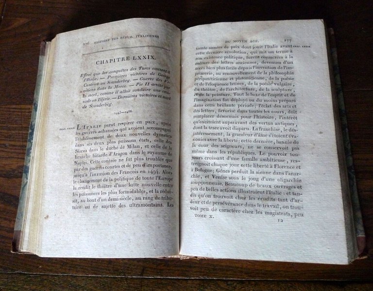 SISMONDI,HISTOIRE DES REPUBLIQUES ITALIENNES DU MOYEN AGE.10,1815[storia Italia