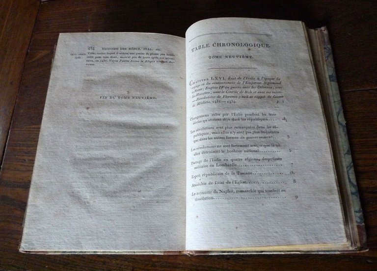 SISMONDI,HISTOIRE DES REPUBLIQUES ITALIENNES DU MOYEN AGE.t.9,1815[storia Italia