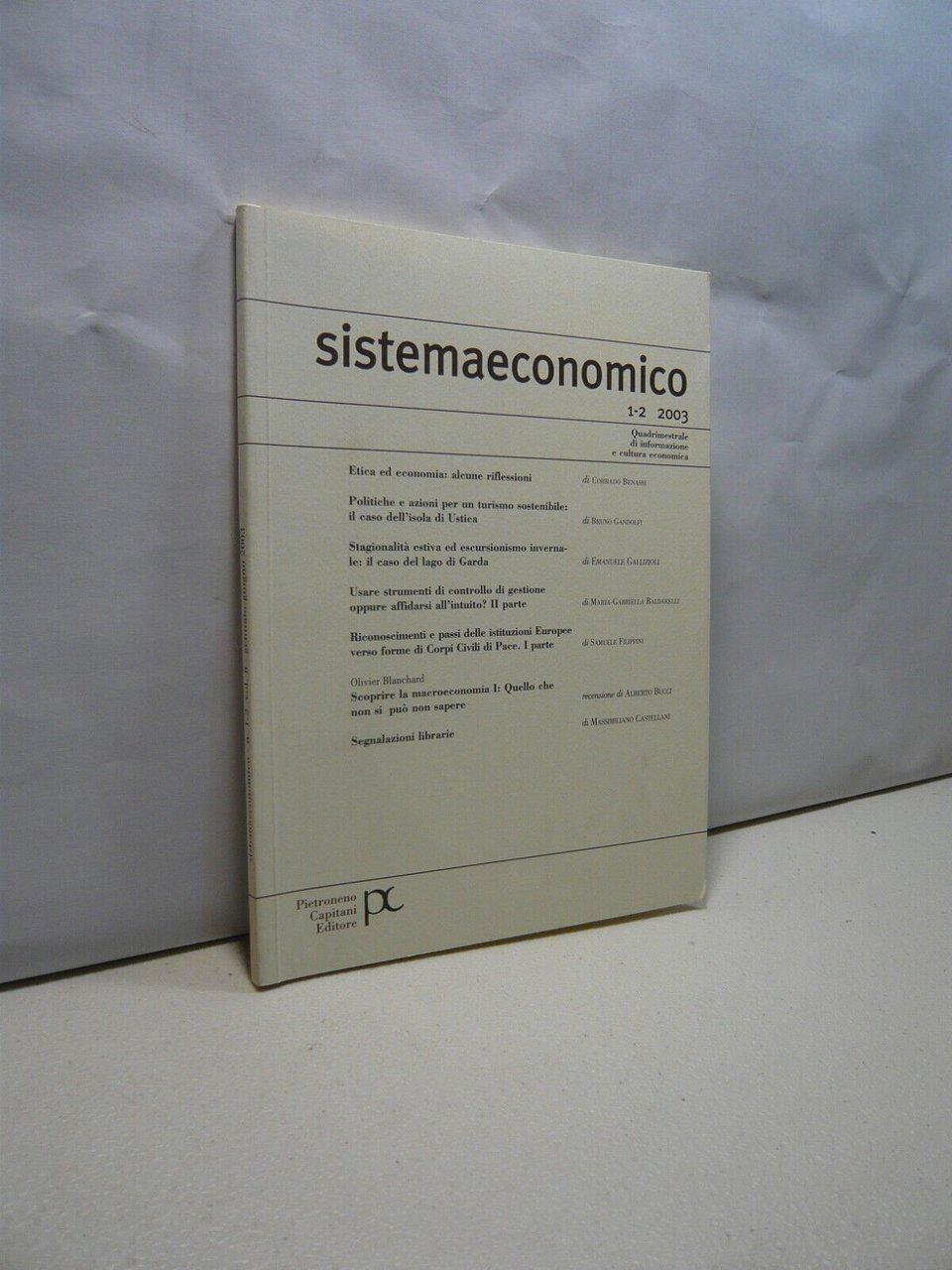 SISTEMAECONOMICO n.1-2 2003.Quadrimestrale di informazione e cultura economica