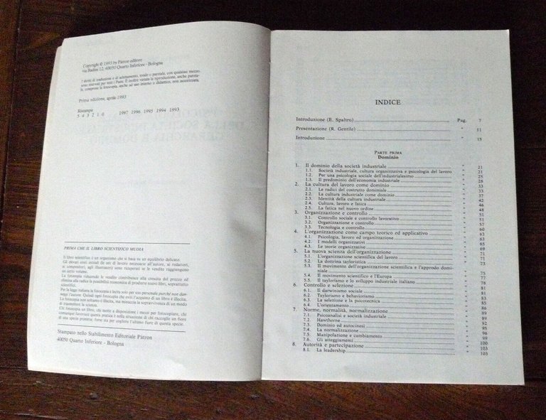 Smiraglia,PSICOLOGIA SOCIALE DELLA SOCIETÀ INDUSTRIALE.Gerarchia e dominio,1993