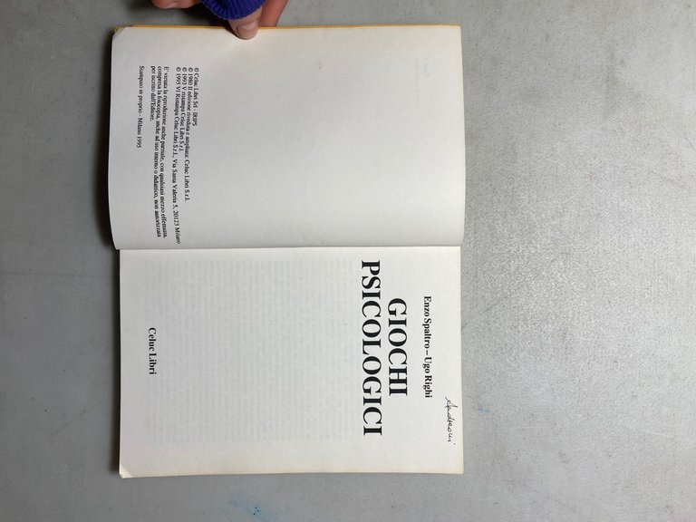 Spaltro,Righi, GIOCHI PSICOLOGICI, Celuc, Milano, 1993