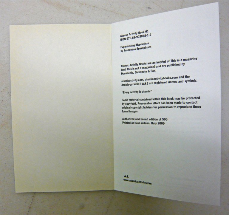 Spampinato,EXPERIENCING HYPNOTISM/Rozendaal,BIG LONG NOW,2009 Atomic Activity