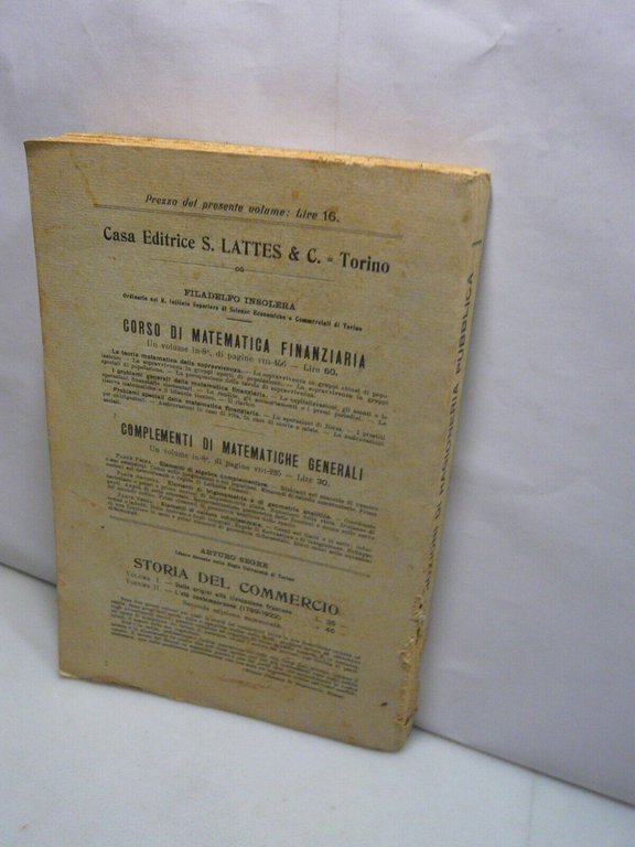 Spinedi,NOZIONI DI RAGIONERIA PUBBLICA,Lattes&C. Editori, Torino, 1931