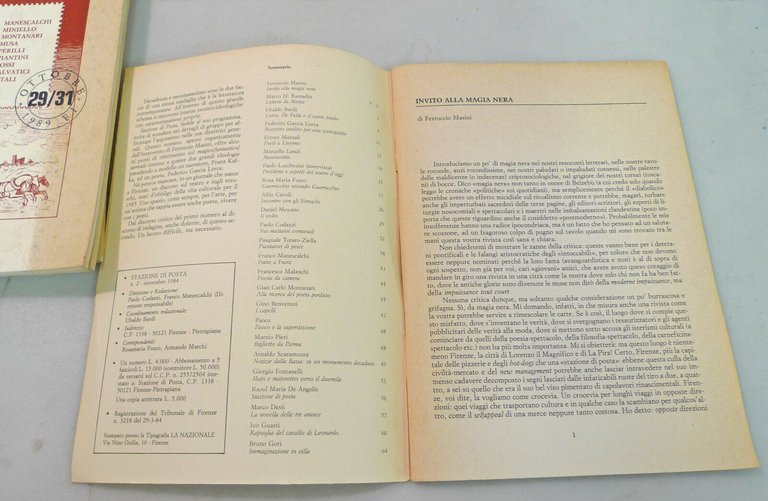 STAZIONE DI POSTA.Bimestrale di corrispondenze culturali 1984-89[poesia