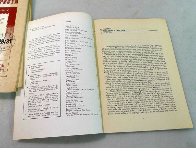 STAZIONE DI POSTA.Bimestrale di corrispondenze culturali 1984-89[poesia