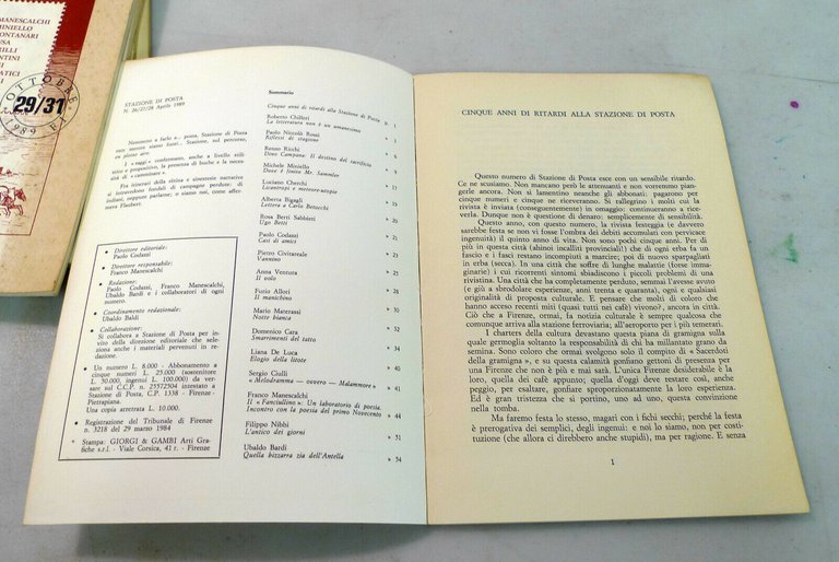 STAZIONE DI POSTA.Bimestrale di corrispondenze culturali 1984-89[poesia