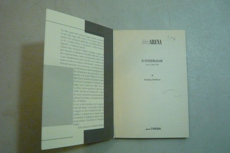 Stefano Delfiore,IUSVEIDKAIAM.Poesie 1983-1995, fuoriTHEMA, Bologna, 1996