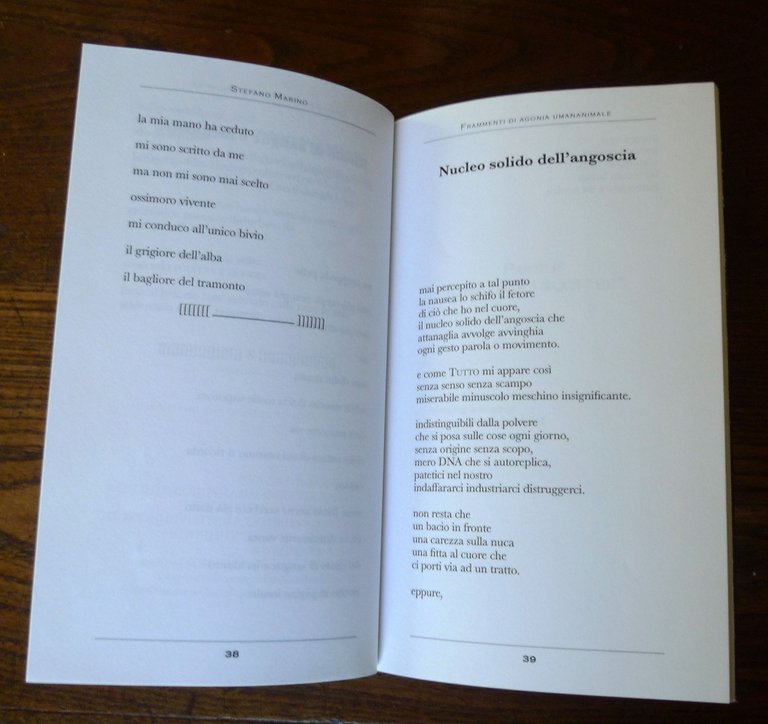Stefano Marino,FRAMMENTI DI AGONIA UMANANIMALE,2015 Aracne I^ED.[POESIA