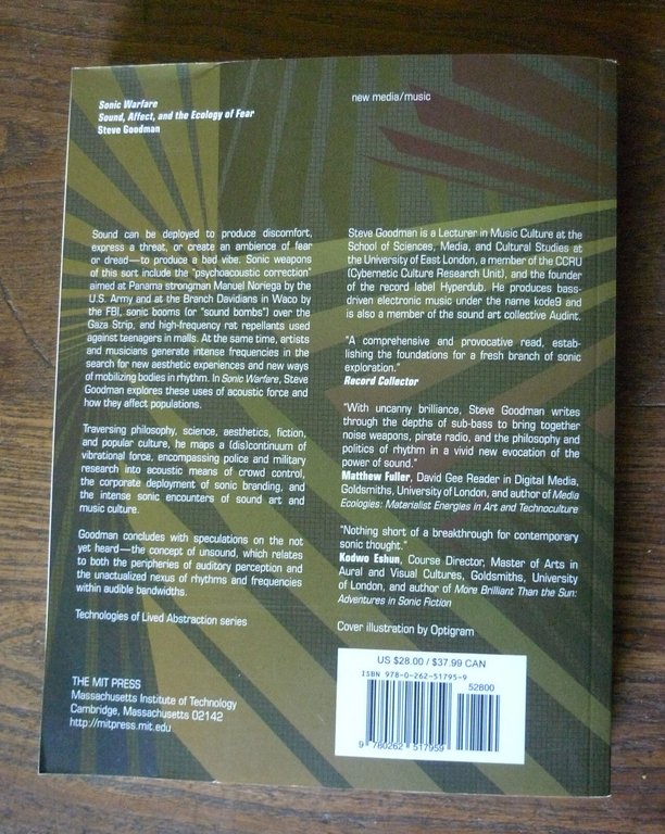 Steve Goodman,SONIC WARFARE.SOUND,AFFECT,AND THE ECOLOGY OF FEAR,2012 MIT[Kode9