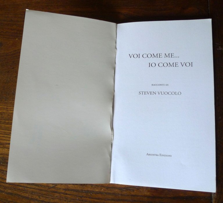 Steven Vuocolo,VOI COME ME..IO COME VOI.Racconti,2011 Ariostea