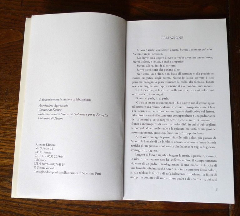 Steven Vuocolo,VOI COME ME..IO COME VOI.Racconti,2011 Ariostea