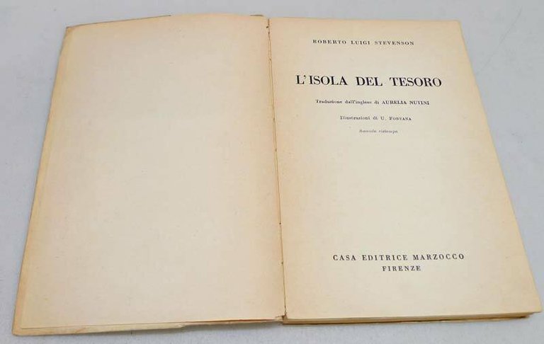 Stevenson,L'ISOLA DEL TESORO,Marzocco 1954[narrativa per ragazzi,ill.Fontana