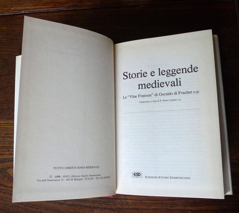 STORIE E LEGGENDE MEDIEVALI.LE VITAE FRATRUM DI GERALDO DI FRACHET,'88[religione