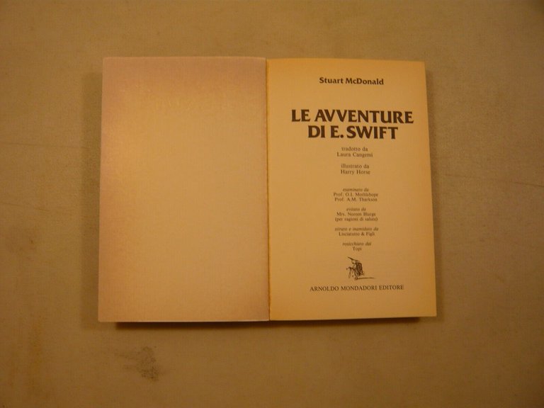 Stuart McDonald, LE AVVENTURE DI E.SWIFT,Mondadori, Clés, 1993