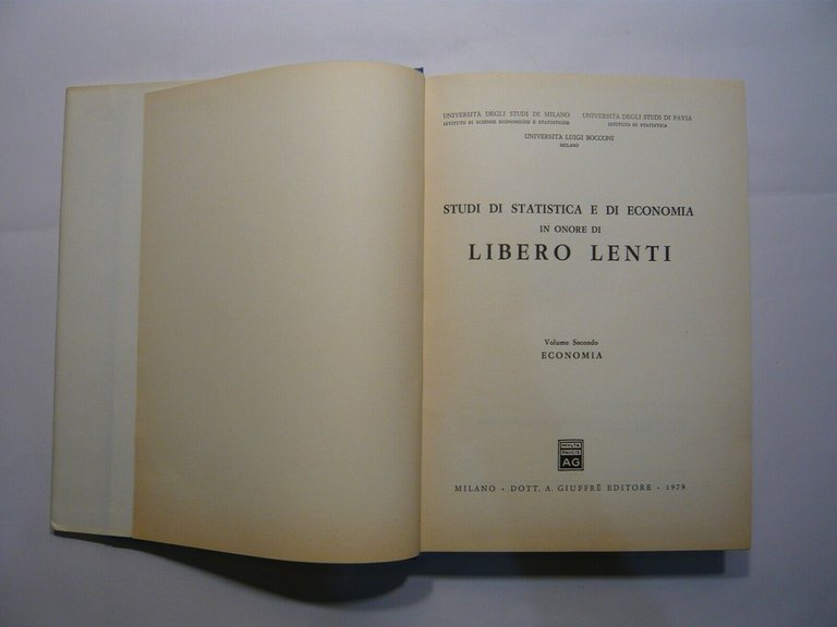STUDI DI STATISTICA E DI ECONOMIA IN ONORE DI LIBERO …