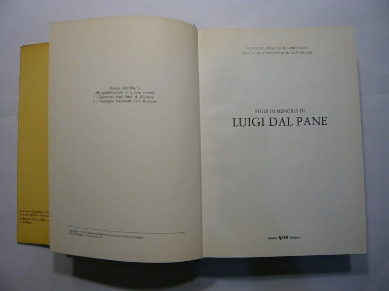 STUDI IN MEMORIA DI LUIGI DEL PANE, 1982 Clueb[storia,marxismo,lavoro