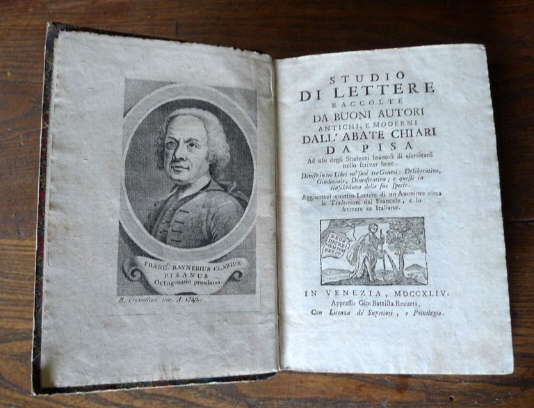 STUDIO DI LETTERE RACCOLTE DA BUONI AUTORI DALL'ABATE CHIARI DA …