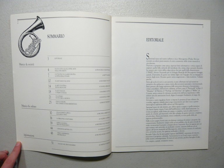 SUONOSUD 1 rivista trimestrale di culture musicali, 1988[musicologia